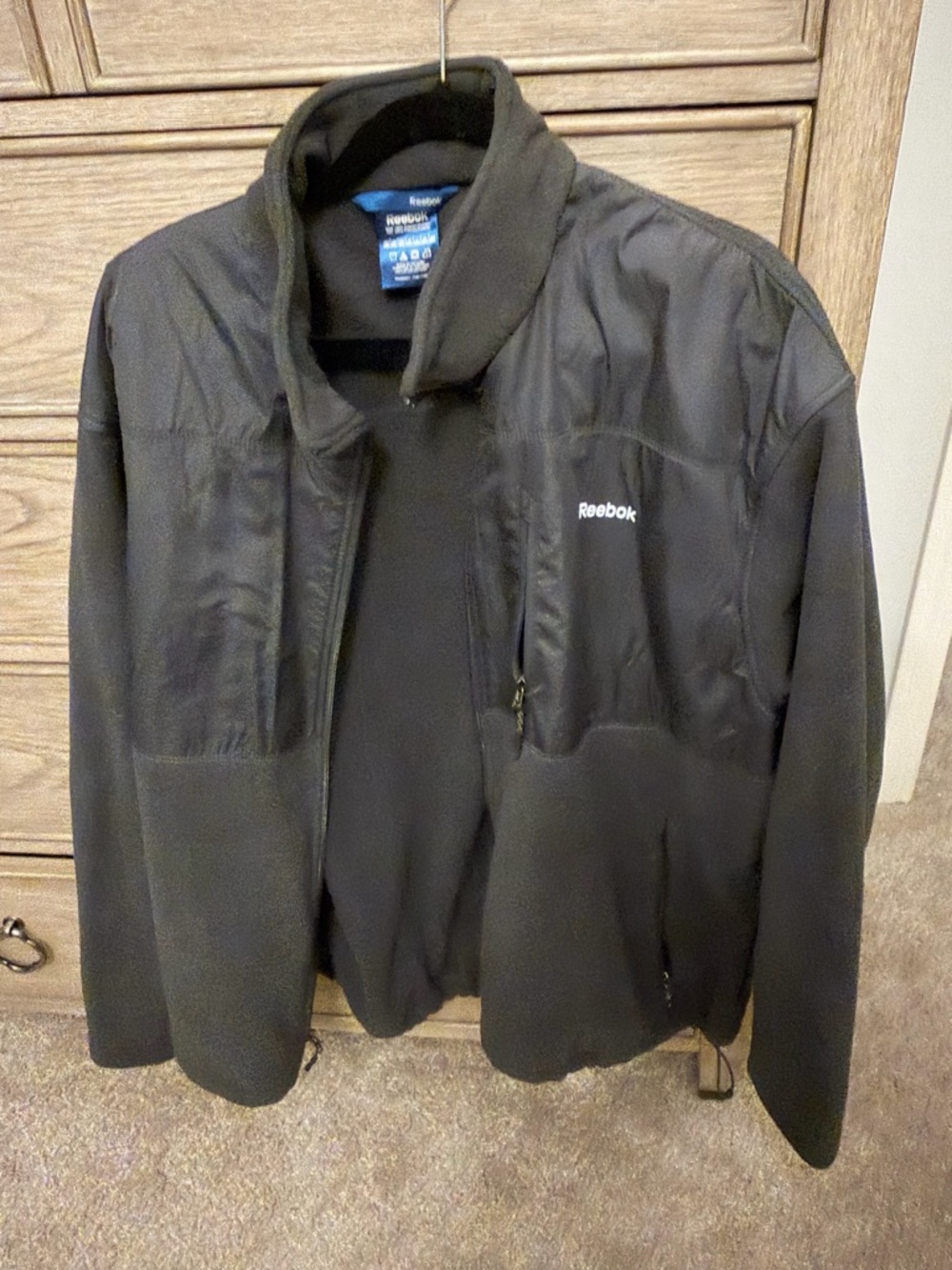 Reebok fleece zip up in dark gray